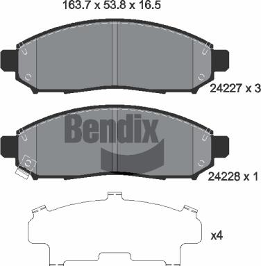 BENDIX Braking BPD1380 - Гальмівні колодки, дискові гальма autocars.com.ua