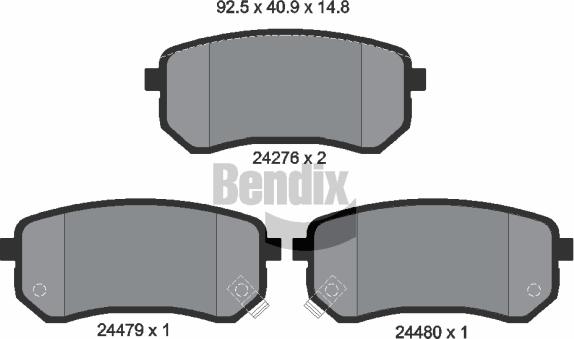 BENDIX Braking BPD1400 - Гальмівні колодки, дискові гальма autocars.com.ua