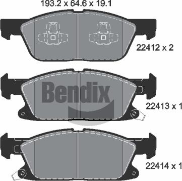 BENDIX Braking BPD1411 - Гальмівні колодки, дискові гальма autocars.com.ua