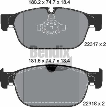 BENDIX Braking BPD1428 - Гальмівні колодки, дискові гальма autocars.com.ua