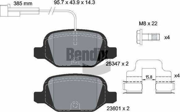 BENDIX Braking BPD1443 - Гальмівні колодки, дискові гальма autocars.com.ua