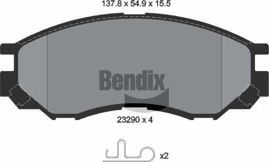 BENDIX Braking BPD1462 - Гальмівні колодки, дискові гальма autocars.com.ua