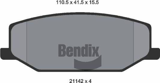 BENDIX Braking BPD1463 - Гальмівні колодки, дискові гальма autocars.com.ua