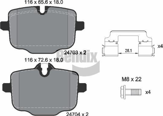 BENDIX Braking BPD1467 - Гальмівні колодки, дискові гальма autocars.com.ua