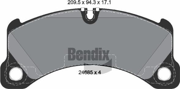 BENDIX Braking BPD1498 - Гальмівні колодки, дискові гальма autocars.com.ua
