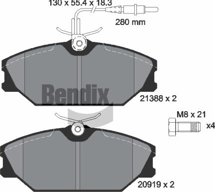 BENDIX Braking BPD1519 - Гальмівні колодки, дискові гальма autocars.com.ua