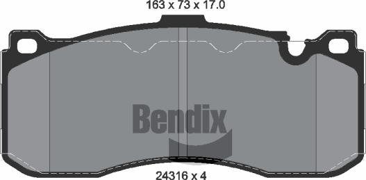 BENDIX Braking BPD1521 - Гальмівні колодки, дискові гальма autocars.com.ua