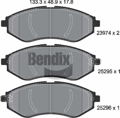 BENDIX Braking BPD1522 - Гальмівні колодки, дискові гальма autocars.com.ua