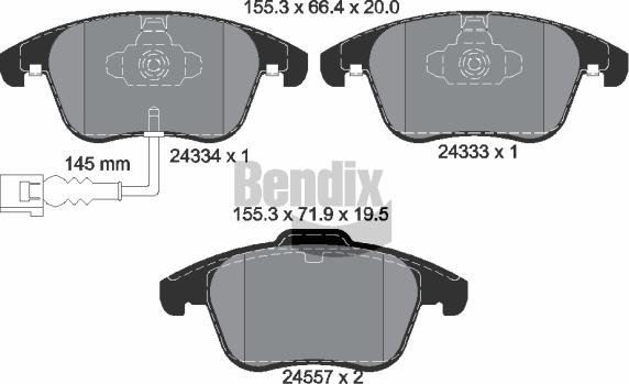 BENDIX Braking BPD1528 - Гальмівні колодки, дискові гальма autocars.com.ua