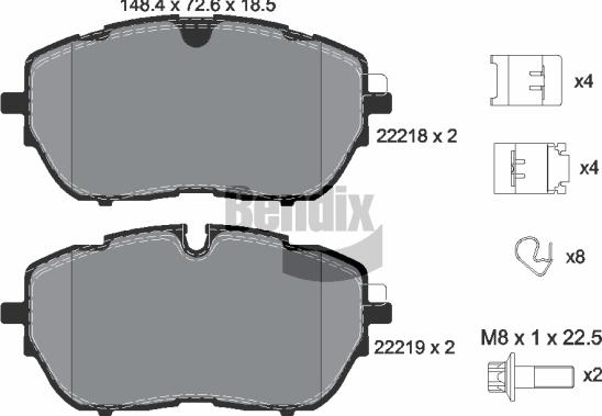 BENDIX Braking BPD1542 - Гальмівні колодки, дискові гальма autocars.com.ua