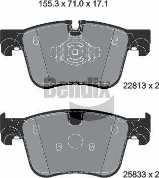 BENDIX Braking BPD1573 - Гальмівні колодки, дискові гальма autocars.com.ua