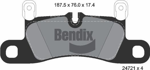 BENDIX Braking BPD1601 - Гальмівні колодки, дискові гальма autocars.com.ua