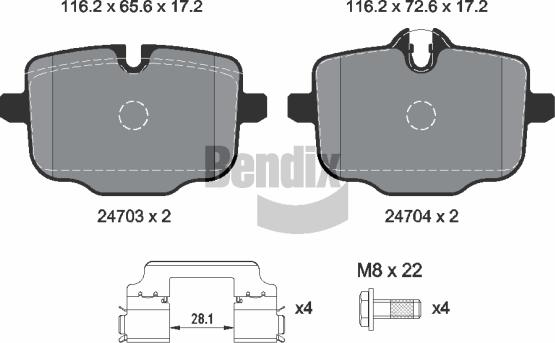 BENDIX Braking BPD1618 - Гальмівні колодки, дискові гальма autocars.com.ua