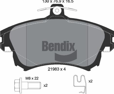 BENDIX Braking BPD1619 - Гальмівні колодки, дискові гальма autocars.com.ua