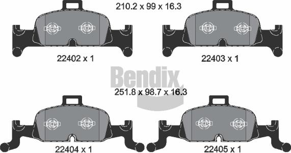 BENDIX Braking BPD1636 - Гальмівні колодки, дискові гальма autocars.com.ua
