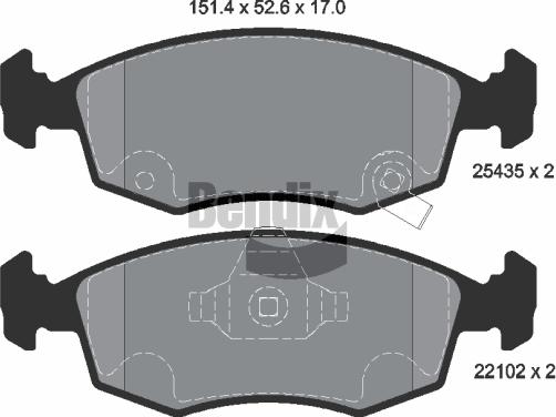 BENDIX Braking BPD1640 - Гальмівні колодки, дискові гальма autocars.com.ua