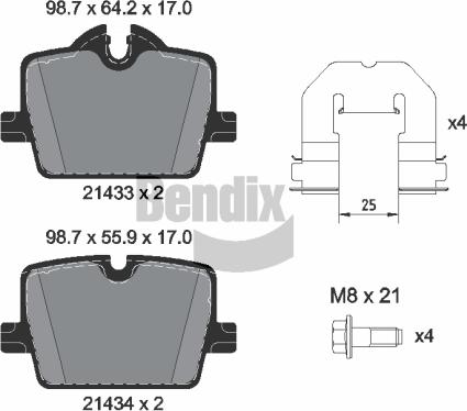 BENDIX Braking BPD1654 - Гальмівні колодки, дискові гальма autocars.com.ua