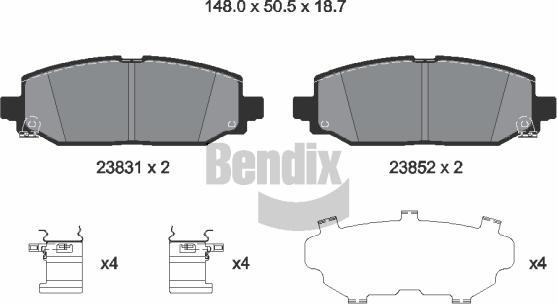 BENDIX Braking BPD1656 - Гальмівні колодки, дискові гальма autocars.com.ua