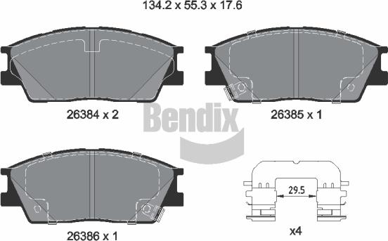 BENDIX Braking BPD1657 - Гальмівні колодки, дискові гальма autocars.com.ua