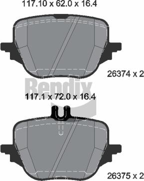 BENDIX Braking BPD1658 - Гальмівні колодки, дискові гальма autocars.com.ua