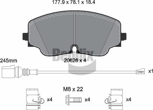 BENDIX Braking BPD1662 - Гальмівні колодки, дискові гальма autocars.com.ua