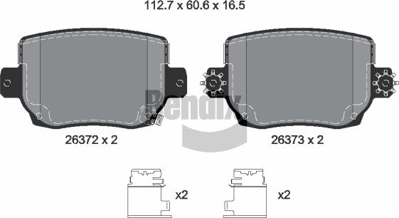 BENDIX Braking BPD1663 - Гальмівні колодки, дискові гальма autocars.com.ua