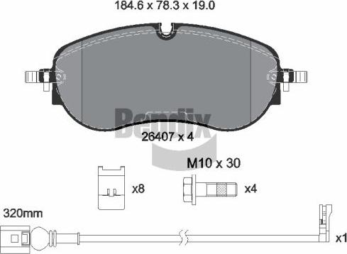 BENDIX Braking BPD1668 - Гальмівні колодки, дискові гальма autocars.com.ua