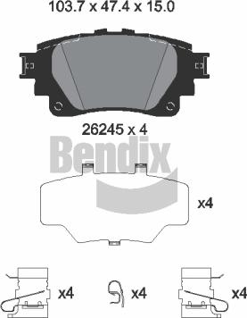 BENDIX Braking BPD1671 - Гальмівні колодки, дискові гальма autocars.com.ua