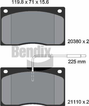 BENDIX Braking BPD1701 - Гальмівні колодки, дискові гальма autocars.com.ua