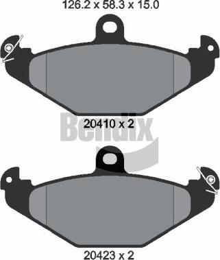 BENDIX Braking BPD1705 - Гальмівні колодки, дискові гальма autocars.com.ua