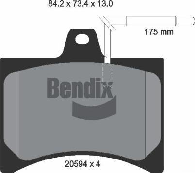 BENDIX Braking BPD1713 - Гальмівні колодки, дискові гальма autocars.com.ua