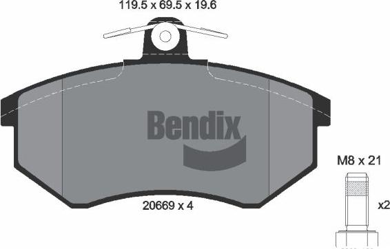BENDIX Braking BPD1718 - Гальмівні колодки, дискові гальма autocars.com.ua