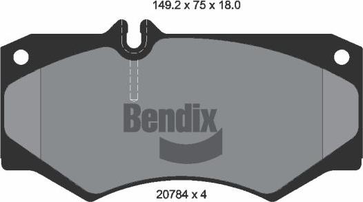 BENDIX Braking BPD1725 - Гальмівні колодки, дискові гальма autocars.com.ua