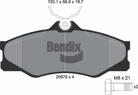 BENDIX Braking BPD1738 - Гальмівні колодки, дискові гальма autocars.com.ua