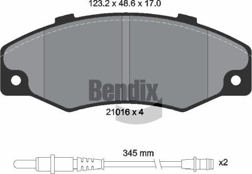 BENDIX Braking BPD1741 - Гальмівні колодки, дискові гальма autocars.com.ua