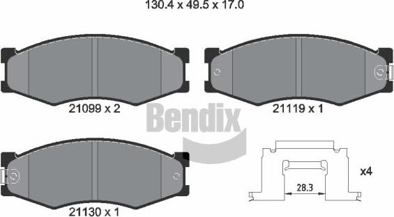 BENDIX Braking BPD1749 - Гальмівні колодки, дискові гальма autocars.com.ua