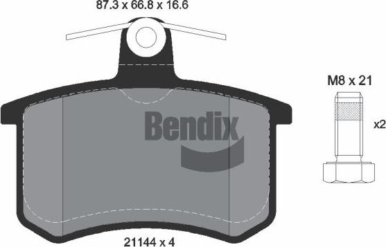BENDIX Braking BPD1753 - Гальмівні колодки, дискові гальма autocars.com.ua