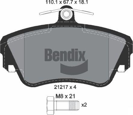 BENDIX Braking BPD1768 - Гальмівні колодки, дискові гальма autocars.com.ua