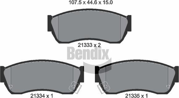 BENDIX Braking BPD1782 - Гальмівні колодки, дискові гальма autocars.com.ua