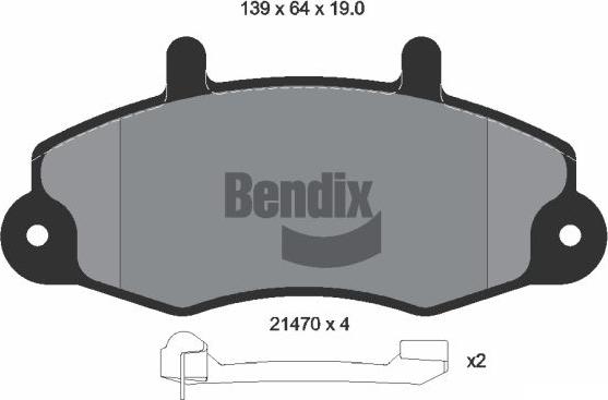 BENDIX Braking BPD1796 - Гальмівні колодки, дискові гальма autocars.com.ua