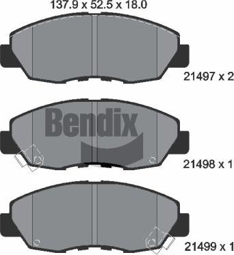 BENDIX Braking BPD1802 - Гальмівні колодки, дискові гальма autocars.com.ua
