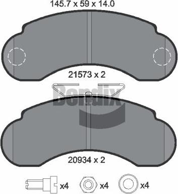 BENDIX Braking BPD1813 - Гальмівні колодки, дискові гальма autocars.com.ua