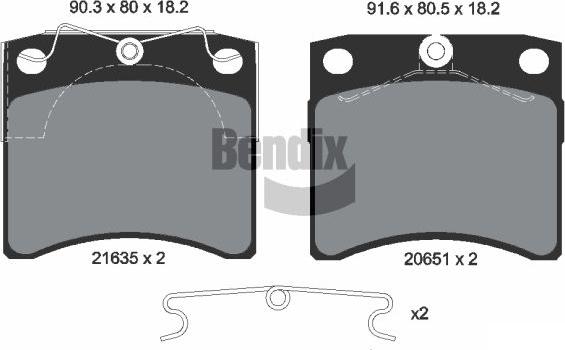 BENDIX Braking BPD1822 - Гальмівні колодки, дискові гальма autocars.com.ua