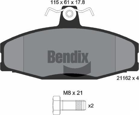 BENDIX Braking BPD1828 - Гальмівні колодки, дискові гальма autocars.com.ua