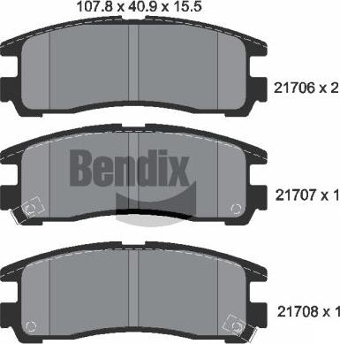 BENDIX Braking BPD1835 - Гальмівні колодки, дискові гальма autocars.com.ua