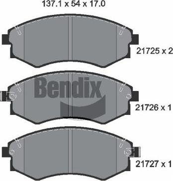 BENDIX Braking BPD1841 - Гальмівні колодки, дискові гальма autocars.com.ua