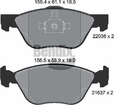 BENDIX Braking BPD1870 - Гальмівні колодки, дискові гальма autocars.com.ua