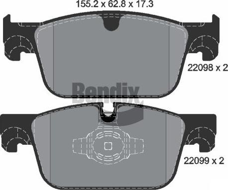 BENDIX Braking BPD1873 - Гальмівні колодки, дискові гальма autocars.com.ua