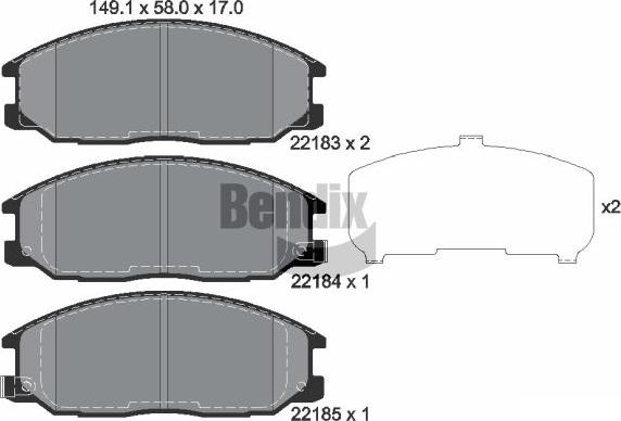BENDIX Braking BPD1877 - Гальмівні колодки, дискові гальма autocars.com.ua