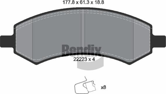 BENDIX Braking BPD1878 - Гальмівні колодки, дискові гальма autocars.com.ua
